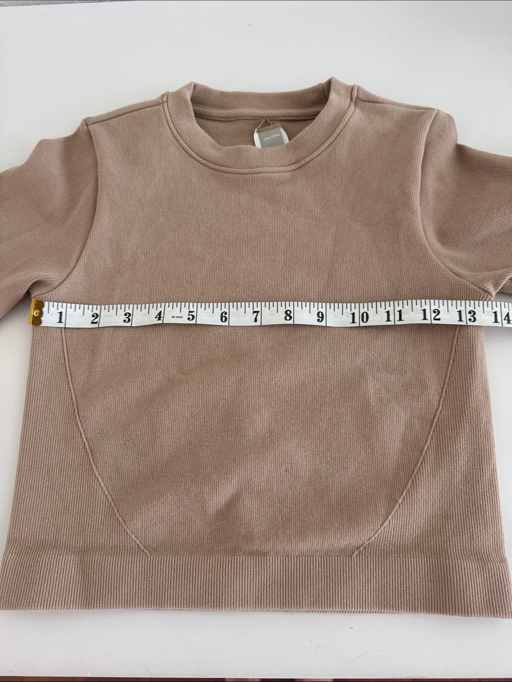 Everlane Fine Rib Knit Short Sleeve Top Taupe | XS/S | Minimalist - Picture 4 of 6